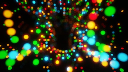 Poster - Colorful Abstract Light Bokeh on Dark Background