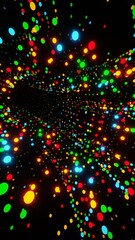 Poster - Colorful Abstract Light Bokeh on Dark Background