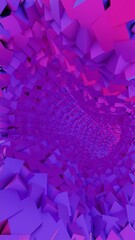 Wall Mural - Abstract Tunnel of Vibrant Purple and Pink Geometric Shapes