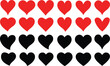 © Designflowbd - Red and black heart icons set. Heart icon. Different simple vector hearts and love.