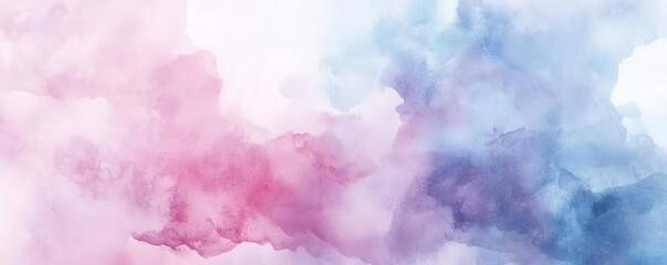 Poster - Soft pastel watercolor background blending pink and blue hues, ideal for artistic designs, invitations, and creative projects.