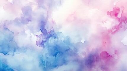 Aufkleber - A soft, abstract watercolor background featuring gentle hues of pink, purple, and blue, ideal for creative projects.