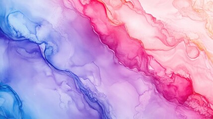 Poster - Vibrant abstract watercolor background featuring swirls of pink, purple, and blue, perfect for artistic projects and designs.