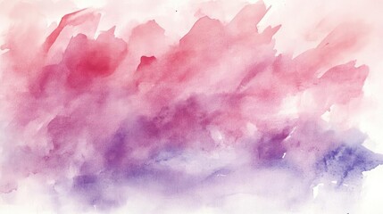 Poster - A serene watercolor background featuring soft pink and purple hues, perfect for artistic projects and relaxing designs.