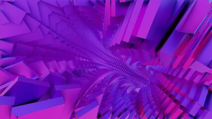 Aufkleber - Abstract Tunnel of Vibrant Purple and Pink Geometric Shapes