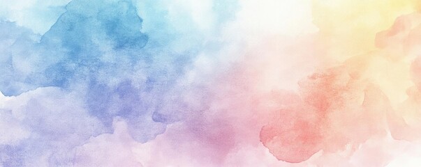 Aufkleber - A soft watercolor background featuring gentle hues of blue, pink, and yellow for a serene and artistic atmosphere.