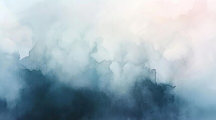 Poster - A serene abstract watercolor background featuring soft blue and gray tones, perfect for a calming design or artistic project.