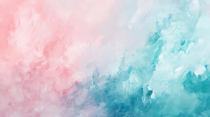 Poster - A soft gradient of pink and teal creates a tranquil and modern abstract background for various design purposes.
