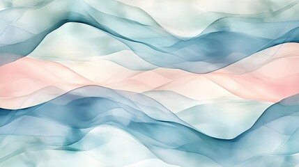 Aufkleber - Soft abstract waves in pastel colors creating a serene and calming visual effect suitable for backgrounds and artistic projects.