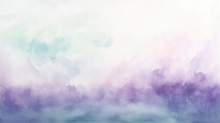 Poster - A serene watercolor abstract artwork featuring soft pastel hues of purple and green blending harmoniously.