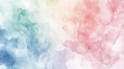 Aufkleber - Vibrant watercolor abstract background showcasing soft hues of blue, green, pink, and yellow, perfect for creative projects.