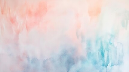 Aufkleber - A serene watercolor abstract background featuring soft pastel shades of pink and blue, perfect for calming designs.