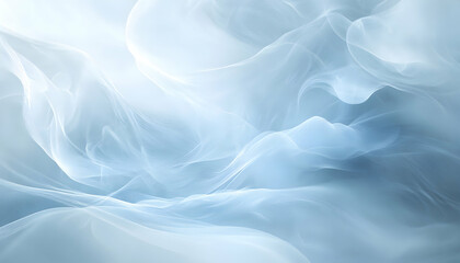 Poster - Abstract light blue background with flowing tulle fabric.