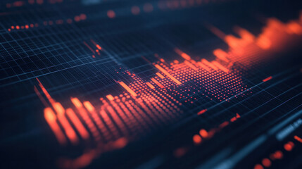 Poster - A graph with red lines and orange dots