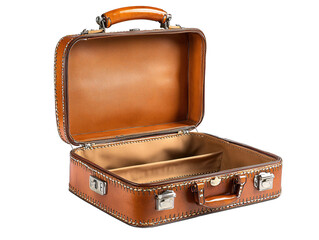 an open suitcase with a white background