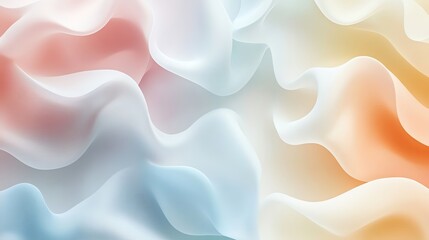 Poster - A colorful abstract background featuring soft waves and gradients in pastel shades, perfect for modern designs and visuals.