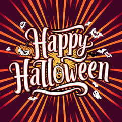 Poster - Happy Halloween lettering design