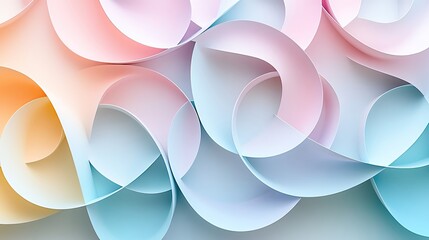 Poster - Abstract wavy patterns in pastel colors create a harmonious and soothing visual experience, ideal for backgrounds and design projects.
