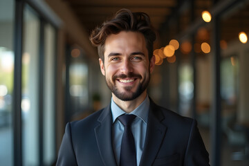 Wall Mural - young smiling businessman