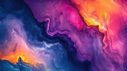 Poster - Vibrant abstract artwork featuring dynamic swirls of purple, pink, and orange, evoking a sense of cosmic wonder and creativity.