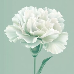 Wall Mural - vector graphic of a white carnation flower