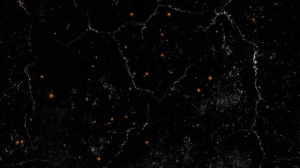 Poster - animation of light spots and white shapes on black background