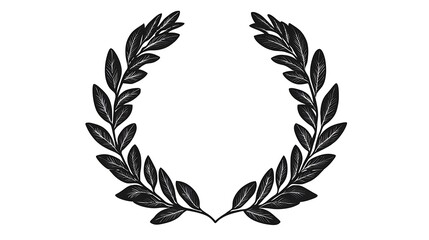 black and white laurel wreath