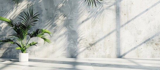 Poster - Plants shadow against concrete with copy space image