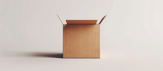 Poster - A plain white backdrop sets off the cardboard box providing ample copy space image