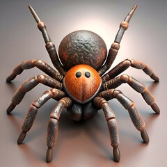 Wall Mural - A detailed 3D render of a spider with a segmented body and realistic texture.