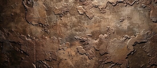 Fototapete - A weathered brown wall with a textured background ideal for a copy space image