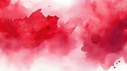 Poster - A vibrant red watercolor background featuring soft textures and blended shades, perfect for artistic and creative projects.