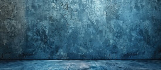 Poster - Blue background with copy space image featuring a textured cement wall