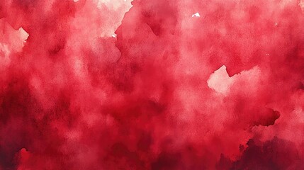 Poster - Vibrant red watercolor background featuring rich textures and shades for artistic inspiration or design projects.