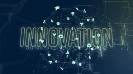 Poster - Animation of network of connections and innovation text