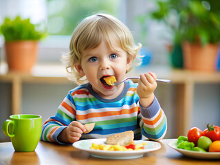 child eating food