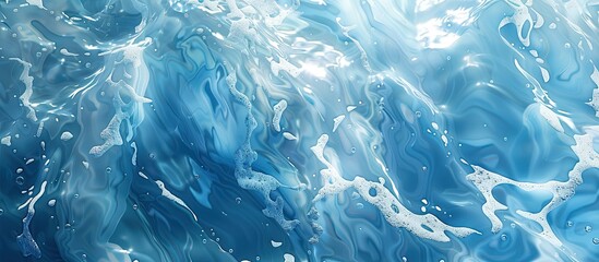 Poster - Blue and white pool water creating a soothing backdrop with copy space image