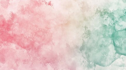 Poster - A soft, pastel watercolor background featuring gentle pink and green hues, perfect for artistic and creative projects.