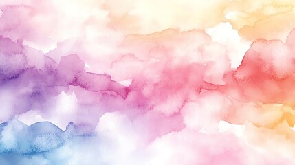 Poster - A beautiful watercolor background featuring soft hues of pink, purple, and orange, perfect for creative designs and projects.