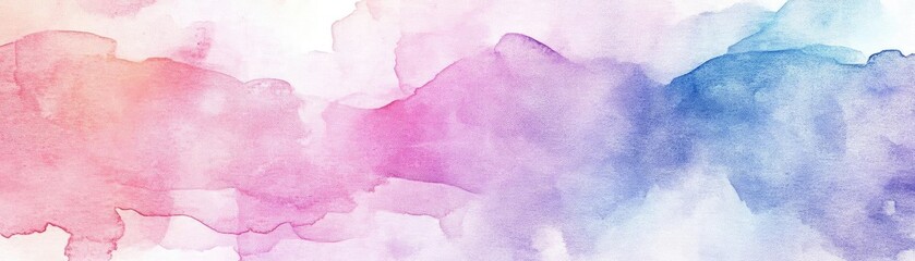 Poster - A vibrant watercolor background showcasing beautiful blend of pink, purple, and blue hues, perfect for creative designs.