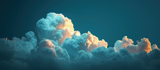 Canvas Print - An isolated wallpaper featuring a stormy cloud in a dark blue sky with copy space image