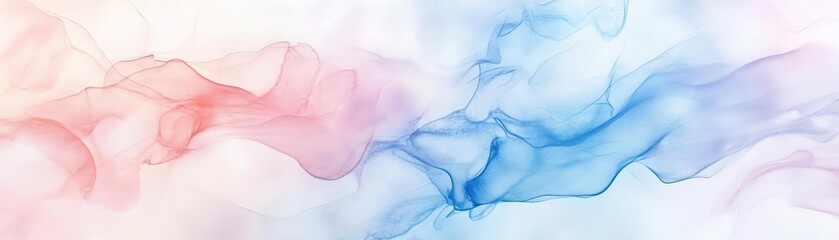 Poster - A beautiful abstract background featuring soft pink and blue smoke waves, perfect for creative and artistic projects.
