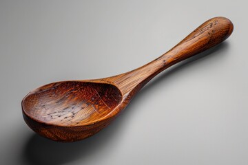 Wall Mural - A wooden spoon placed on a table