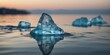 © DEER FLUFFY - Iceberg Floating in Ocean Water with Reflection.