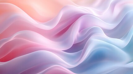 Poster - An abstract wave of soft pastel colors blending seamlessly, creating a tranquil and soothing visual experience.