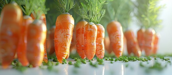 Poster - Carrots displayed on a blank canvas with copy space image