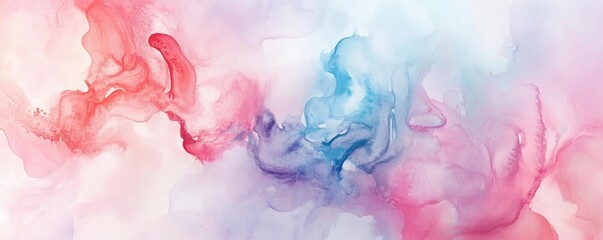 Poster - An abstract blend of soft pink and blue hues, creating an ethereal atmosphere perfect for backgrounds and artistic designs.