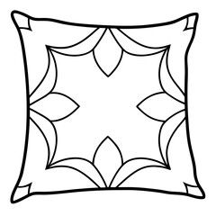 pillow outline coloring book page line art illustration digital drawing