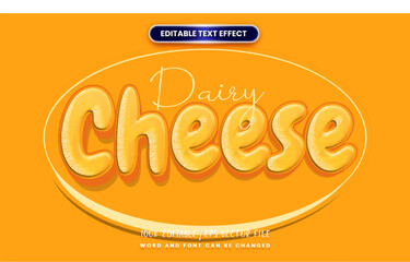 Poster - dairy cheese text effect - 3d cartoon editable text.