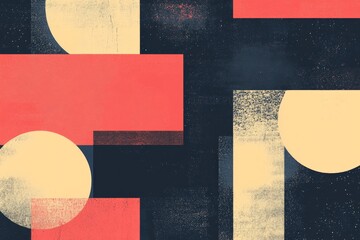 Leinwandbilder - This image illustrates bold rectangular abstract forms with strong contrasting colors of red and black, augmented by subtle cream highlights, creating an impactful design.